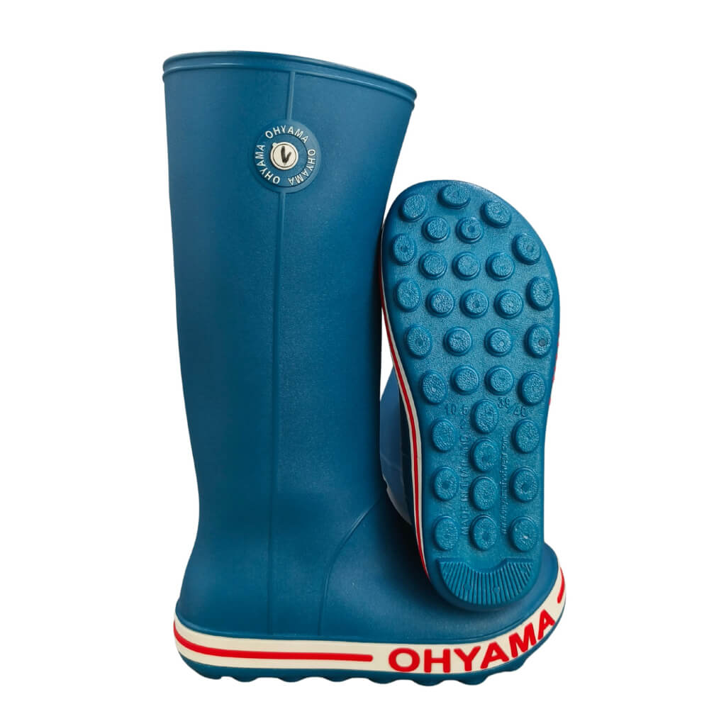 รองเท้าบูทถนอมเท้าพื้นปุ่ม OHYAMA รุ่น BAND สีน้ำทะเล/แดง เบอร์ 11 (รุ่นใหม่)_1